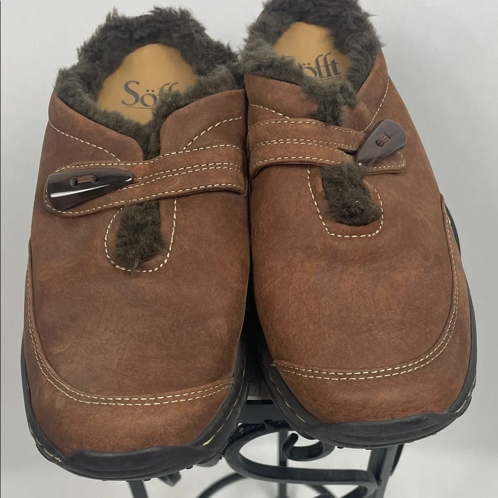 Sofft Brown Fleece-Lined Loafers size 7 warm and comfortable